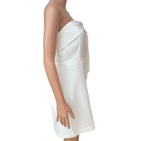SAM EDELMAN Bow Strapless ivory Minidress size M - Picture 3 of 8